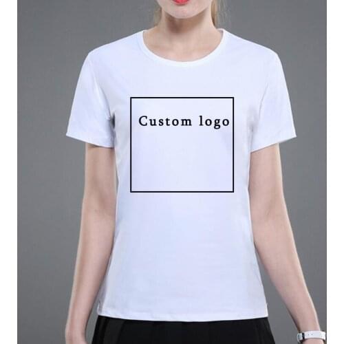 Customized Logo Printing Casual T Shirt Summer Men Women DIY Your Photo Crew Neck White T-Shirt Fashion Custom Modal Tops Tee