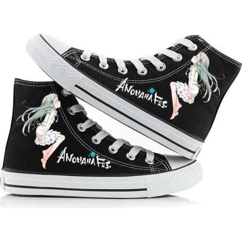 High-Q Unisex Japan Anime ANOHANA FES Casual Shoes Yadomi Jinta Honma Meiko plimsolls Student Canvas shoes rope soled shoes