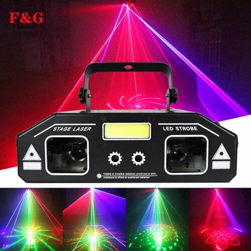 Professional strobe laser scanning light is suitable for DJ stage lighting, family party, disco, cocktail party