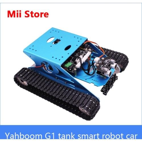 Yahboom G1 blue professional tank smart robot car track with aluminum alloy platform for maker STEM education