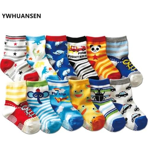 YWHUANSEN 0-2 Yrs Anti-slip Baby Socks For Boys Girls Recem Nascido Non-slip Calcetines Baby Socks Newborn Meia Infantil Menino