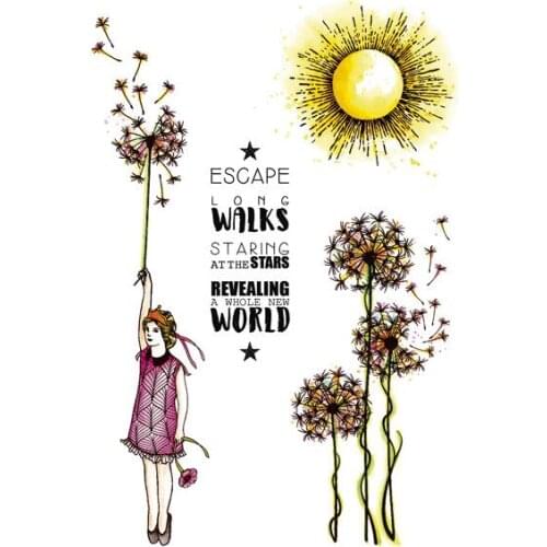 Dandelion girl Transparent Clear Silicone Stamp/Seal for DIY scrapbooking/photo album Decorative clear stamp B0006