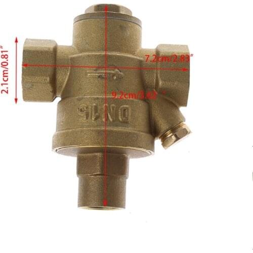 DN15 1/2" Adjustable Brass Water Pressure Reducing Regulator Valve PN 1.6