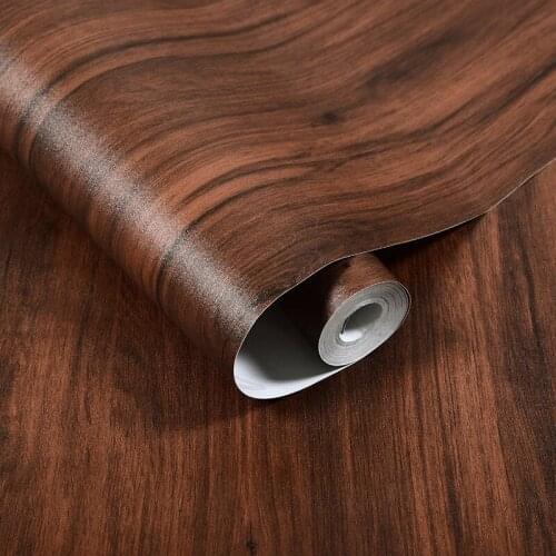 PVC Self Adhesive Wood Grain Wallpaper DIY Decorative Film Kitchen Cabinet Wardrobe Waterproof Furniture Renovation Home Decals