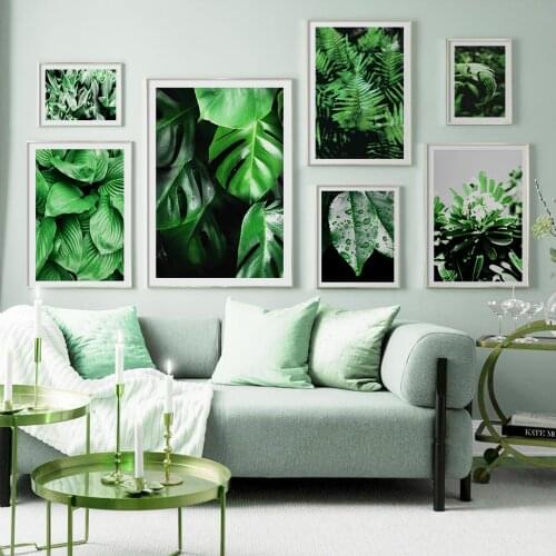 Nordic Green Plants Leaf Posters And Prints Monstera Aloe Wall Art Canvas Painting Scandinavian Home Decor Modular Pictures