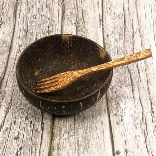 Creative natural coconut shell spoon coconut shell fruit salad noodle rice bowl wooden bowl tableware restaurant kitchen