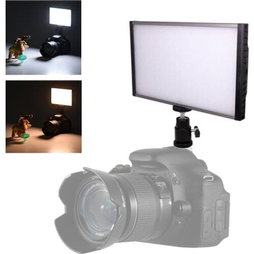 H16B Ultra Thin Light Weight Aluminum Alloy Bi-color LED Video Camera Light Photography Light for DSLR and Camcorder