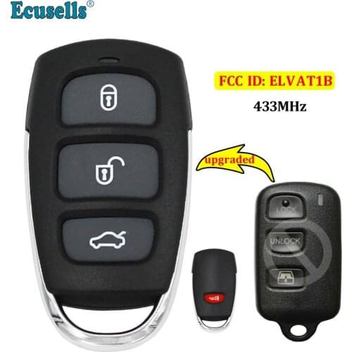 Upgraded Remote Car Key Fob 3+1 Buttons 433MHZ for Toyota RAV4 4Runner Land Cruiser Sequoia FCC ID: ELVAT1B ELVATDD