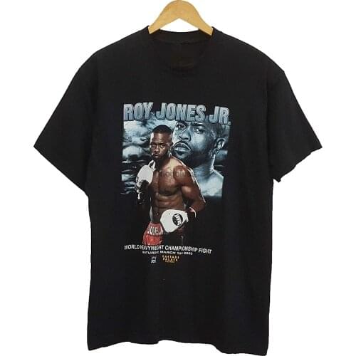 Vintage Roy JOnes Jr. Boxes Rap Tee Design TShirt Funny Tee ShortSleeve Women Men TShirt Customized T Shirt Black