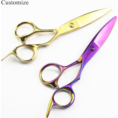 Customize Japan 440c steel Color Willow 6 inch hair scissors cut barber hair cutting scissor makeup shears hairdressing scissors
