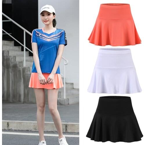 Regular Fit Womens Skirt Pants In Polyester Fabric Summer New Pleated Type Sporty Skort Without Pocket From Size XS To 3XL F060