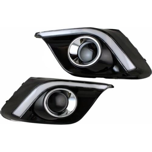 2Pcs/Set Car Daytime Running Lights DRL with Yellow Turn Signal Light Function for Mazda Axela 2013-2015 Day Lamp