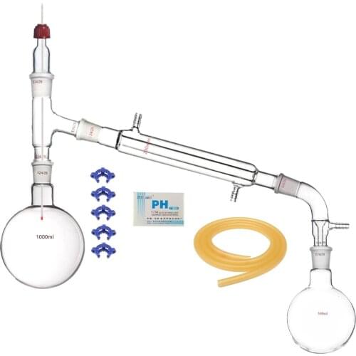 1000ml,24/29,Glass Distillation Apparatus,Laboratory Vacuum Distill Devise Kit