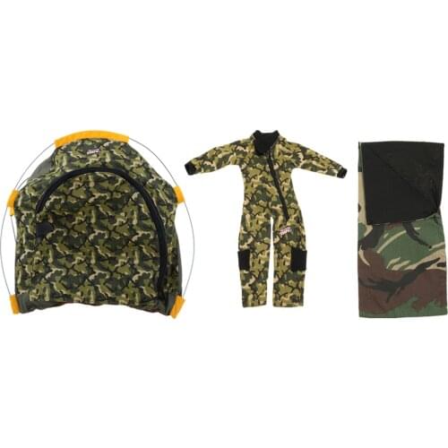 12 Inch Doll Outdoor Camping Kits Camouflage Tent For 1/6 Soldiers Dolls