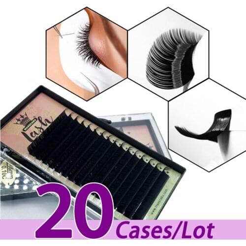 20case/lot Factory price single eyelash extension deep black eyelash extension free sample 0.07 0.10 matte eyelash extensions