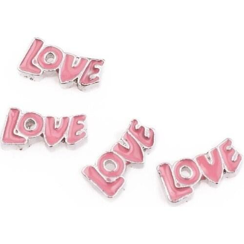 20Pcs/Lot LOVE Alloy Floating Charms Hand-made DIY for Glass Lockets