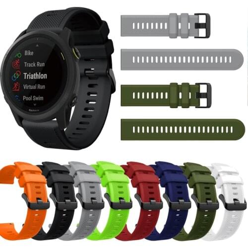 22mm Soft Silicone Band For Garmin Forerunner 745 Smart Watch Bracelet Sports Strap Waterproof Sweatproof Watchband Wriststrap