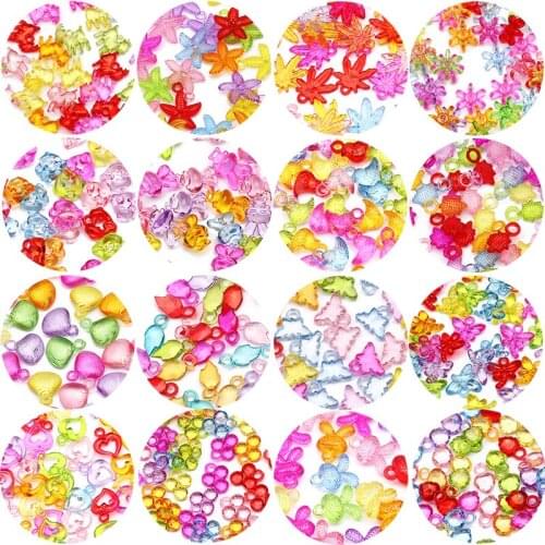 30pcs Mixed Multicolor Transparent Various Styles Acrylic Beads Loose Spacer Beads For Jewelry Making DIY Necklace Accessories