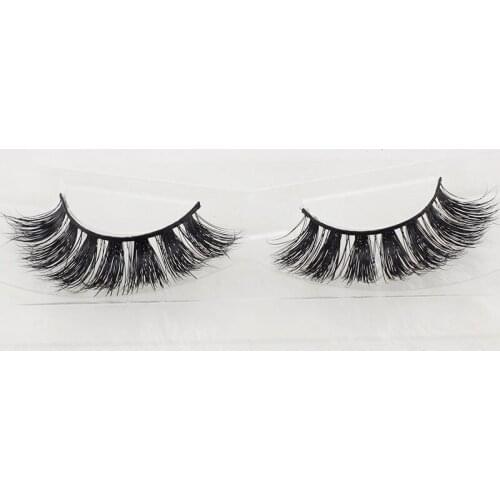 3D Mink Lashes 1 Box 1 Pair Packing Natural Thick Crisscross Messy False Eyelashes Pure Handmade Cotton Stalk Fake Eyelashes