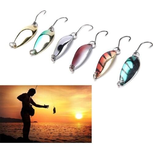 5Pcs/lot New Metal Fishing Lure Spoon Hard Bait Fishing Lures Sequin Paillette Baits Single Hook fishing Tools Random colors
