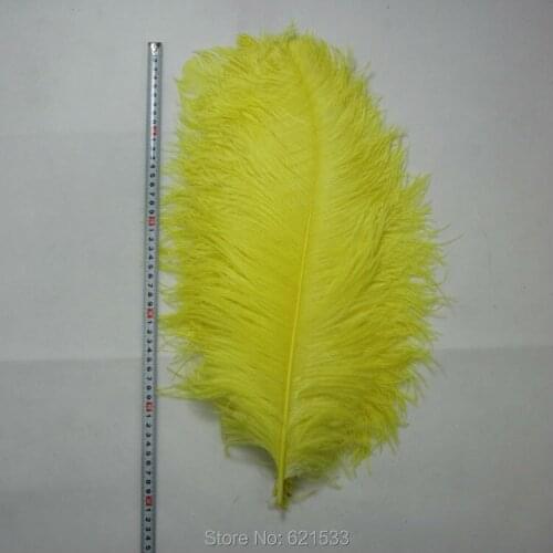 50pcs High Quality Yellow OSTRICH FEATHERS Wedding Party Decorations 50-55cm/20-22inch freeshipping