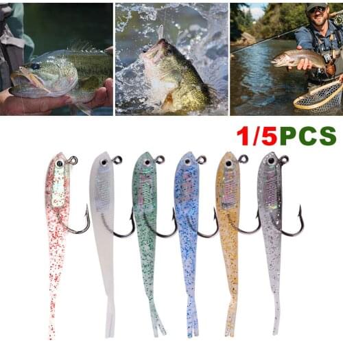 75mm Fishing Lures Soft Bait Split Tail Artificial Bait Minnow Tackle Fork Tail Hook Fishing Bait Fishing Tackle Fishing Goods