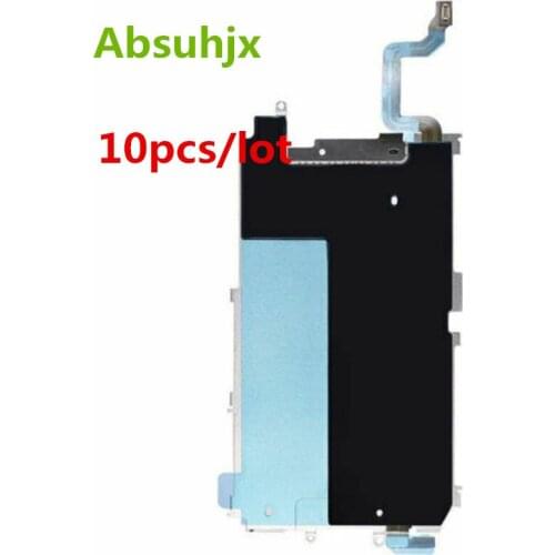 Absuhjx 10pcs LCD Metal Back Plate Shield Home Button Extend Long Flex Cable for iPhone 6 Plus 6G with Heat Sink