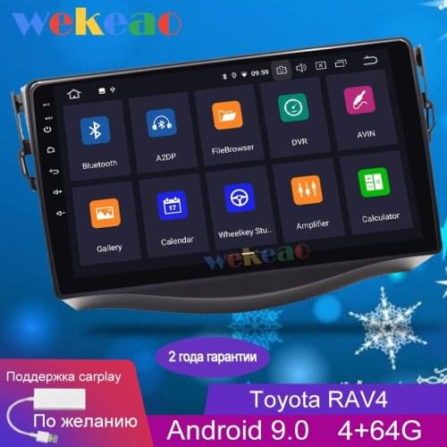 Wekeao Touch Screen 9'' 1 Din Android 9.0 Car Dvd Multimedia Player For Toyota RAV4 Car Radio GPS Navigation 2006-2012 Bluetooth