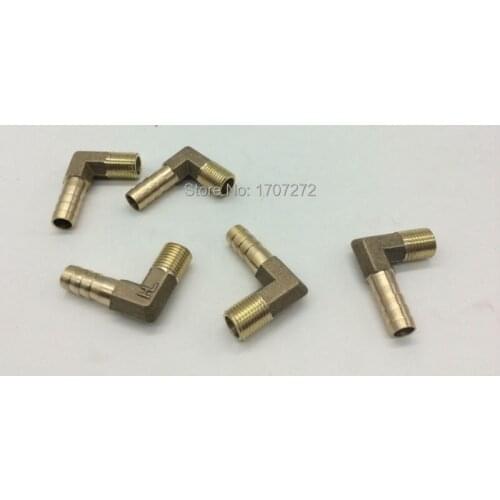 Free shipping 6mm/8mm/10mm/12mm Hose Barb x 3/8" inch Male BSP Thread Elbow Brass Barbed Fitting Coupler Connector Adapter
