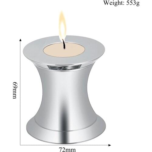 Free Engrave 316L Stainless Steel Keepsake Prayer Candle Holder Ash Urns Funeral Cremains Casket Candlestick for Memorial