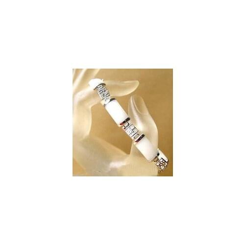 Gift word Love Natural White gem Fortune Emolument Longevity Luck Link Clasp Bracelet Wedding Girl MEN Quar for women jewelry