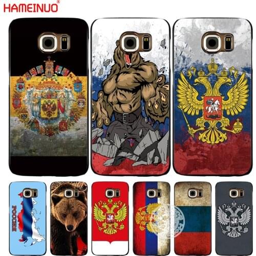 HAMEINUO the Flag of Russian Federation bear eagle cell phone case cover for Samsung Galaxy S7 edge PLUS S8 S6 S5 S4 S3 MINI