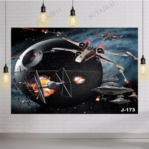 Kids Backdrop Stars Space Laser Sword Wars Birthday Photography Background Photo Studio Photophone Vinyl Fabric Backdrop