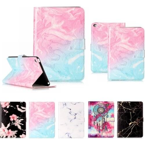 For Apple iPad Mini 4 Cover Case Marble Print Smart Wallet PU Leather Stand Protective Case Cover For iPad Mini4 With Card Slots