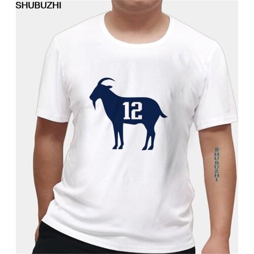 Goat Tb12 Tom Brady T Shirt Adult Newest Personality Tee Shirt Cool Loose T-Shirt Man Short Sleeve O Neck Graph Dad euro size
