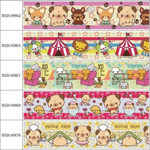 HSDRibbon free shipping 3" 75mm heat transfer printed hsd-design series Grosgrain Ribbon 50Yards/Roll