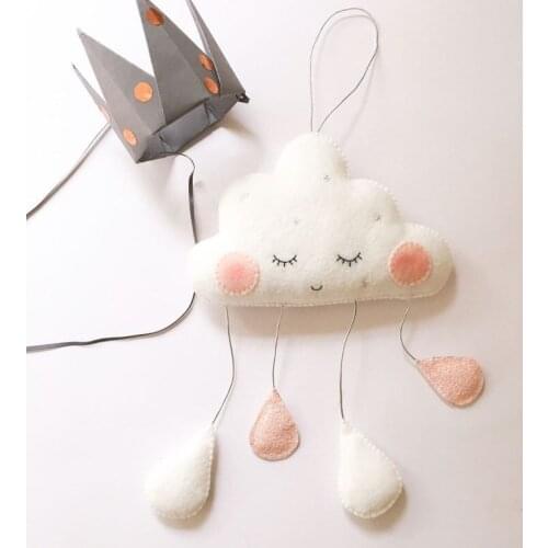 Ins Felt Cloud Raindrop Pendant Wall Hanging Ornaments Nordic Style Kids Room Decorations Baby Tent Nursery Decor Photo Props
