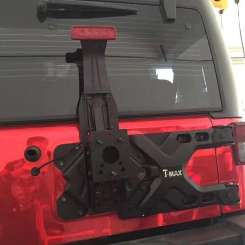 Set J275 black aluminum HD Hinged Carrier & Adjustable Tire Mounting Kit for jeep wrangler jk 07+ auto products Lantsun