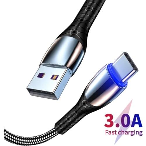 USB C Type C Cable Fast Charging Cord Wire For Xiaomi Samsung Huawei Android Phone Charger USBC Type-C Data USB Charger Cable 1m