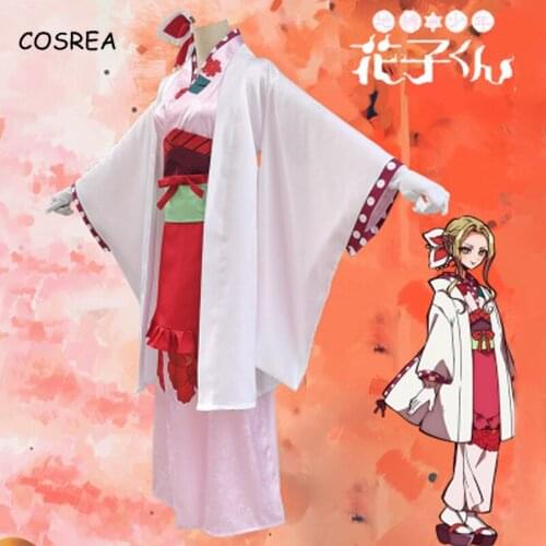 Anime Toilet-Bound Hanako-kun Cosplay Miko Costume Japanese Kimono Uniform Women Clothes Wig Halloween Carnival Party Girls