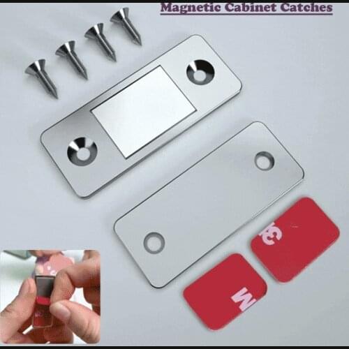 Punch-free Magnetic Door Closer Ultra Thin Strong Door Closer Magnetic Door Catch Latch Door for Furniture Cabinet Cupboad