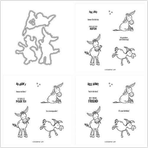 Donkey Metal Cutting Dies and Stamps Stencils for DIY Scrapbooking Decorative Embossing DIY Paper Cards