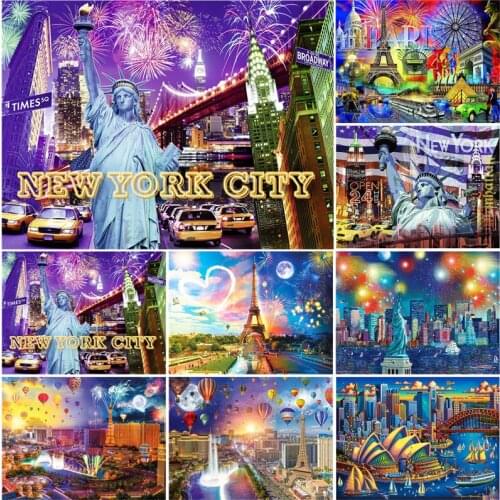 WEIWEI New York Diamond Art Statue of Liberty Mosaic Cross Stitch Kits 5D Diy Diamond Painting Embroidery Rhinestone Home Decor