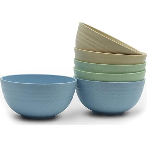 [Set of 6] Unbreakable Cereal Bowls 24 OZ Set Microwave and Dishwasher Safe Friendly Bowl Mixed Color