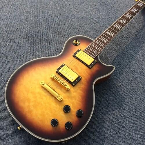 OEM 6-string electric guitar, rosewood fingerboard, burst color quilte maple Flame Maple top, free shipping