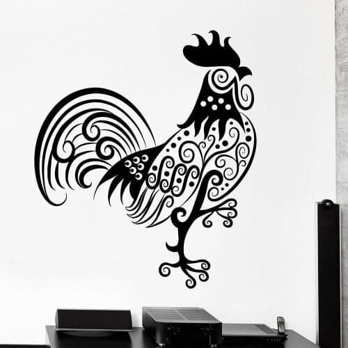 Rooster Pattern Wall Stickers Animal Ornament Tribal Mural Vinyl Decal Home Interior Decor Living Room Kitchen Decals G909