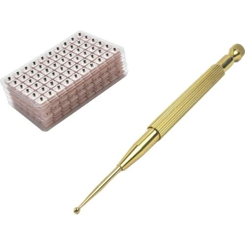 Portable Ear Press Point Pen Massager Probe+1800Pcs Auricular Ear Auriculotherapy Vaccaria Therapy Ear Seeds Sticker