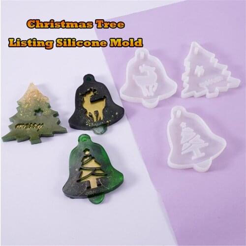 Christmas Decorations DIY Crystal Epoxy Mold Christmas Tree Pendant Decoration Silicone Mold Home Decor#5