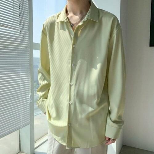 4-color Long Sleeve Shirt Casual Solid Color All-match Bottoming Shirt Tops Drape Elastic Trend Coat Loose Oversize Male Clothes