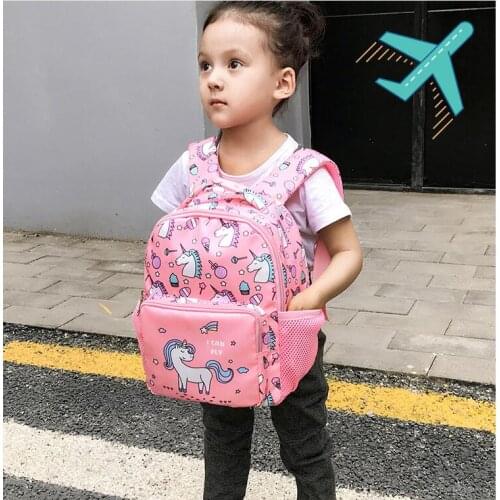 Unisex 3D Cute Unicorn Prints Backpack Unicorn children School Bags Boys and Girls Cartoon Shaped schoolbag baby kids bag